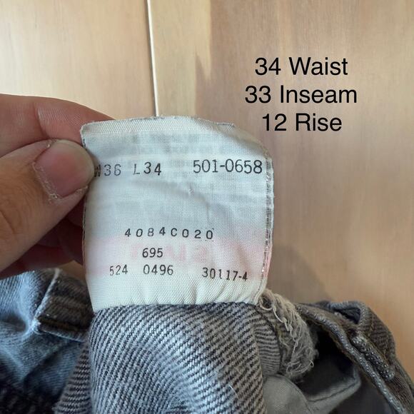 Vintage Levis 501 Jeans 34 Black 90s Made in USA Workwear Non Selvedge - Picture 5 of 10